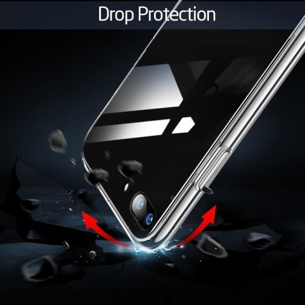 iPhone 7 Stötdämpande Skal 9H Härdat Glas Baksida Glassback Transparent
