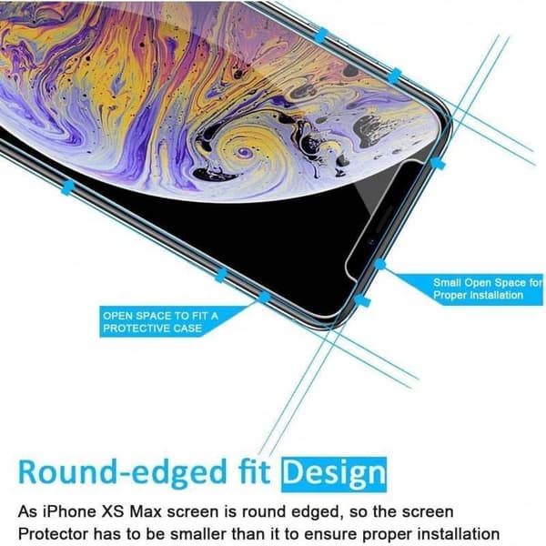 iPhone XS Max karkaistu lasi 0,26mm 2,5D 9H Transparent