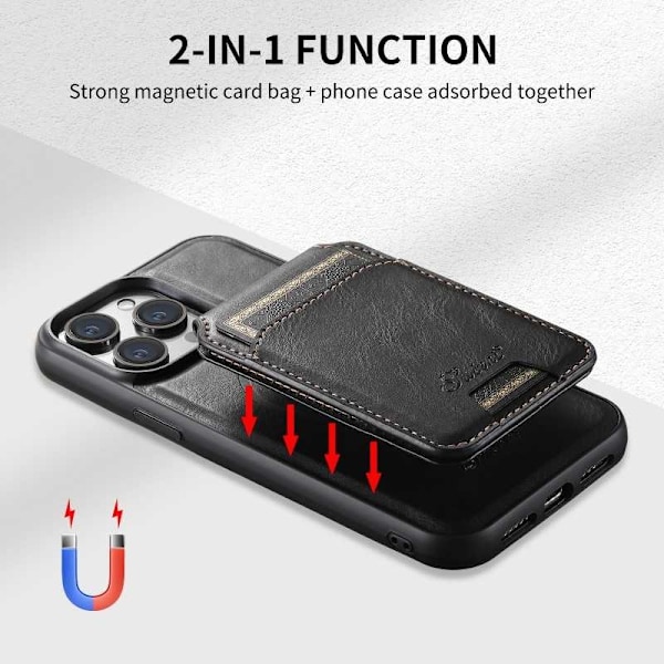 Suteni™ 2in1 Magsafe Skal med Korthållare iPhone 13 - Svart