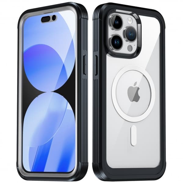 iPhone 15 Pro Heltäckande Magsafe Premium 3D Skal 3in1 ThreeSixty