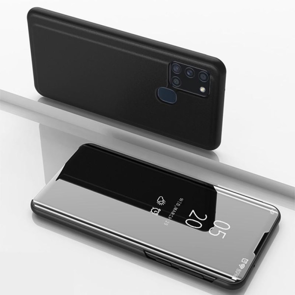 Samsung A21s Smart Flip Case Clear View Seisova V2 Rocket Black