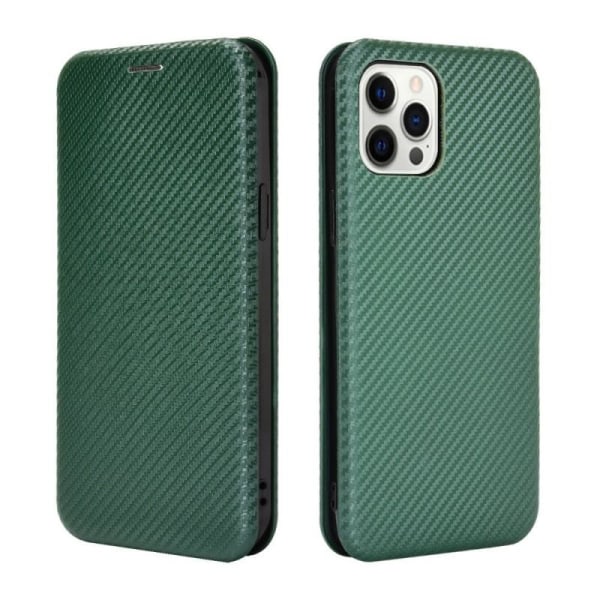 iPhone 12 Pro Max Flip Case Kortrum CarbonDreams Grøn Green
