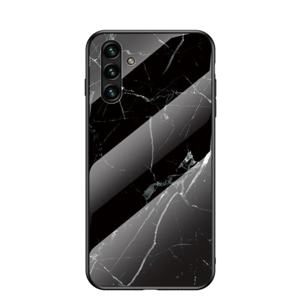 Samsung A13 5G / A04s Marble Shell 9H hærdet glas bagside glas b MultiColor Svart/Vit