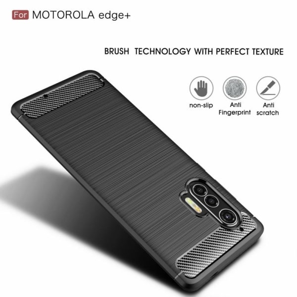 Motorola Moto Edge Plus iskunkestävä SlimCarbon -kotelo Black