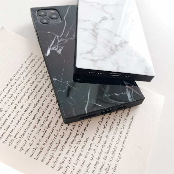 iPhone 12 Mini Tyylikäs Marble Shell Square Vit