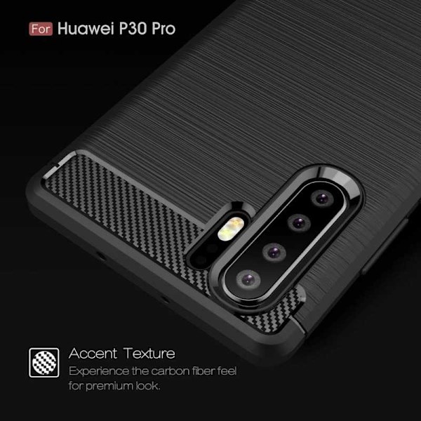Huawei P30 Pro Iskunkestävä Iskunvaimennuskuori SlimCarbon Black