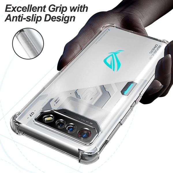 Asus Rog Phone 7 Ultimate Stöttåligt Skal med Förstärkta Hörn Transparent