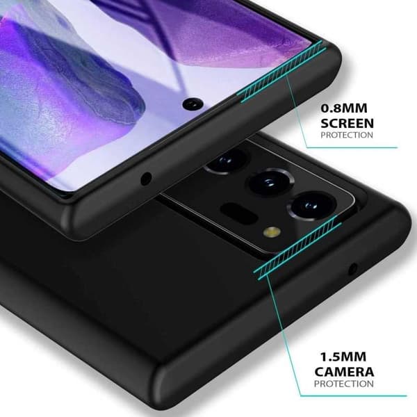 Samsung Note 20 Ultra Soft kumipinnoitettu mattamusta kansi Black