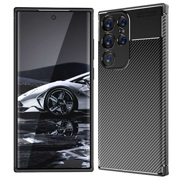 Samsung S23 Ultra Stöttåligt Slimmat Skal FullCarbon V4 Svart