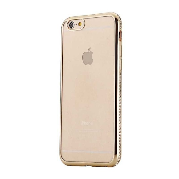 iPhone 7 Plus stødabsorberende gummicover med rhinsten Svart