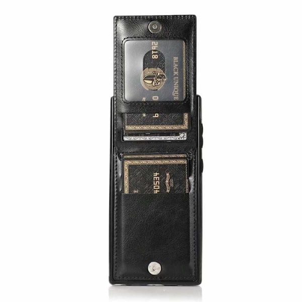 Samsung Note 10 Plus Mobile Cover Card Holder 5-SLOT Retro V3 Black