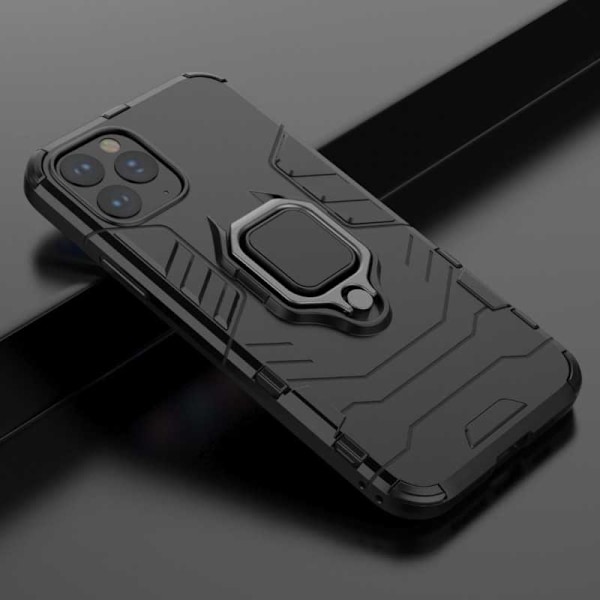 iPhone 11 Pro Max Iskunkestävä suojus rengaspidikkeellä ThinArmor Black