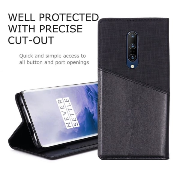 OnePlus 7 Pro Elegant PU-lærveske med RFID-blokk Black