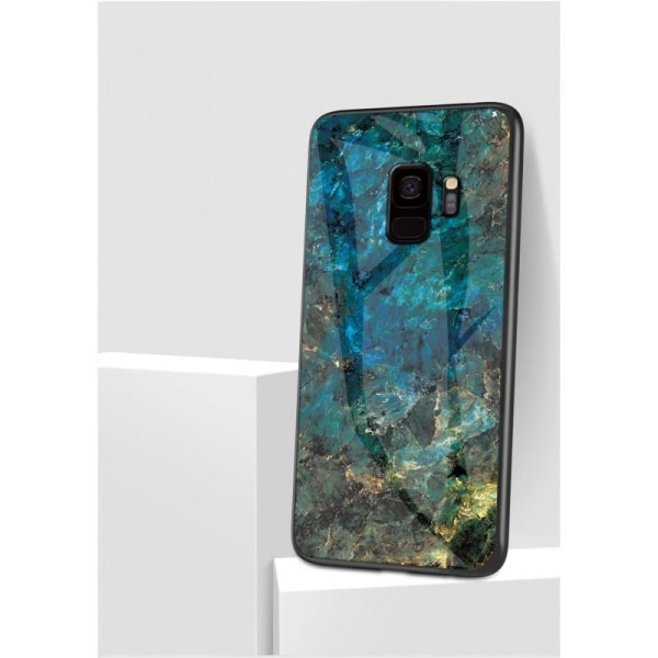 Samsung S9 Plus Marble Shell 9H herdet glass tilbake Glassback V Green Emerald Green