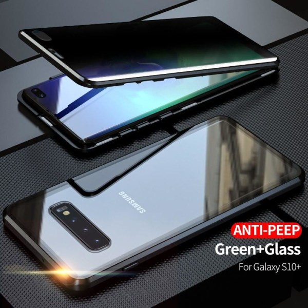 Samsung S10 Plus Privacy Heltäckande Premium Skal Glassback V4 Transparent