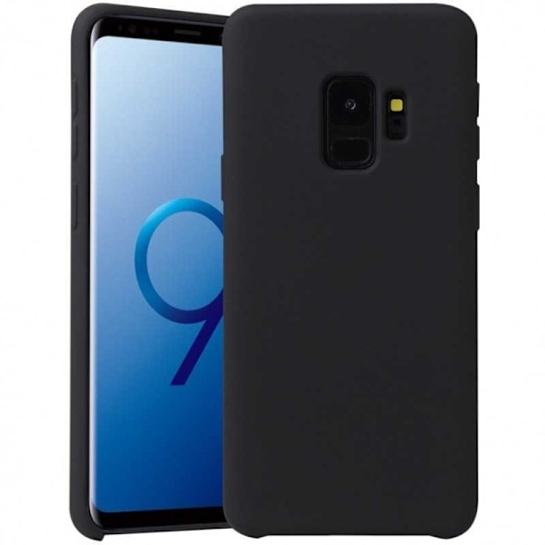 Samsung S9 Plus Gummibelagd Mattsvart Silikon Skal Svart