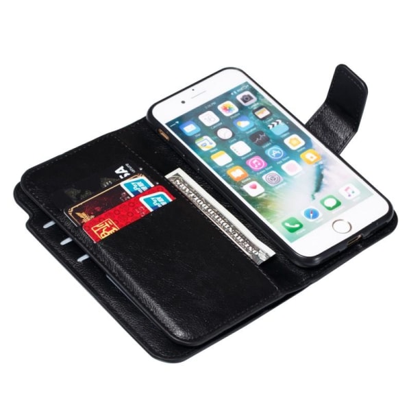 iPhone 7 / 8 / SE (2020&2022) Praktisk Plånboksfodral med 12-Fac Black