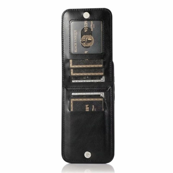 iPhone 13 Pro Max Mobilskal Korthållare 6-FACK Retro V3 Svart