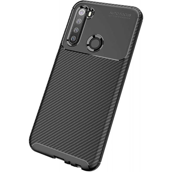 Xiaomi Redmi Note 8 Iskunkestävä ohut suojus FullCarbon V4 Black