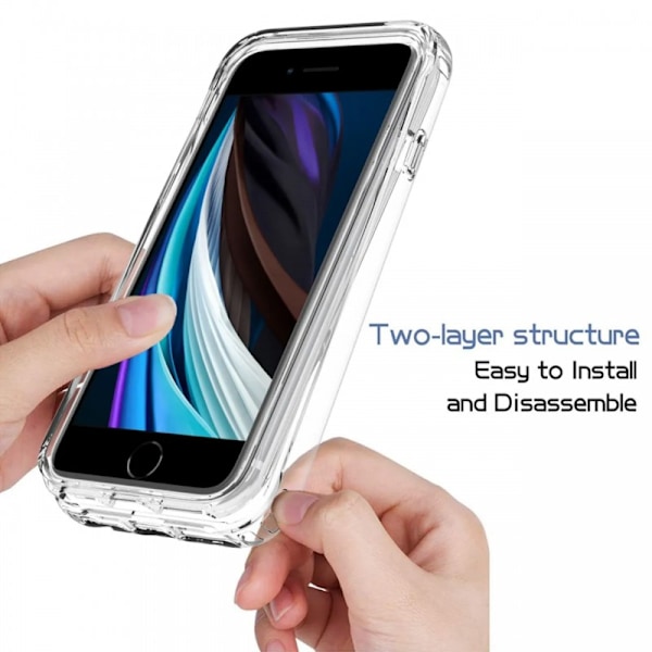 iPhone 6 / 7 / 8 / SE 2020 2022 Heltäckande Premium 3D Skal 3in1 ThreeSixty Clear