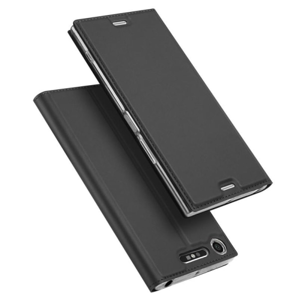 Xperia XZ Premium Exclusive Flip Case Smooth-kortspor Svart