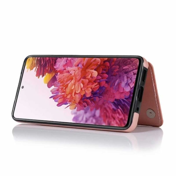 Samsung S20 FE Shockproof Cover Card Holder 3-SLOT Flippr V2 Pink gold