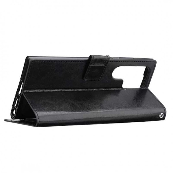 Samsung S22 Ultra Wallet Case PU Læder 4 RUMMET Black