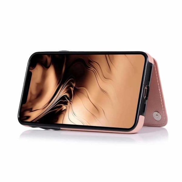 iPhone 11 Pro Iskunkestävä Kotelo Korttiteline 3-POCKET Flippr V2 Pink gold