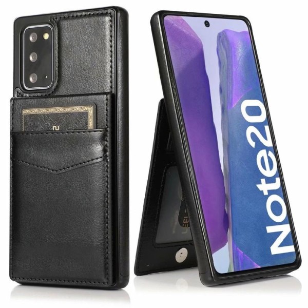 Samsung Note 20 Mobile kansi Korttiteline 5-FACK Retro V3 Black