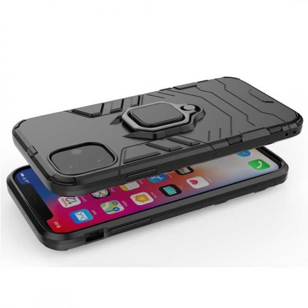 iPhone 11 Iskunkestävä suojus sormustelineellä ThinArmor Black
