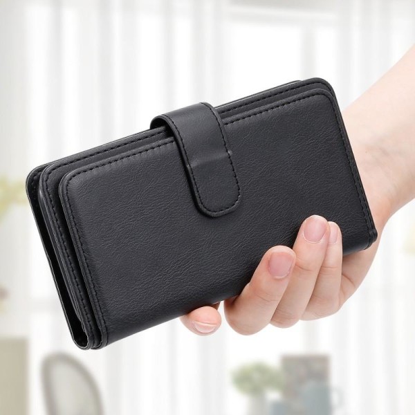 Käytännöllinen iPhone XS Max -lompakkokotelo, jossa 11-taskuinen Black