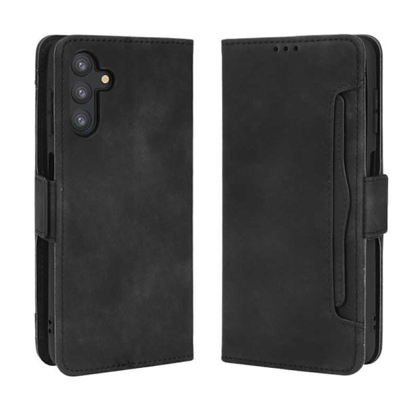 Samsung A14 5G/4G tegnebog etui PU læder 6-LOMMES Winston V3 Black