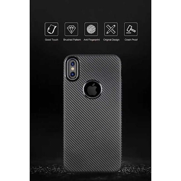 iPhone XS Max Stöttåligt Skal FullCarbon V2 Svart