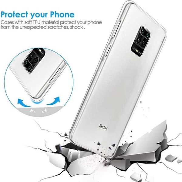 Xiaomi Note 9 stødabsorberende blødt etui Enkelt Transparent