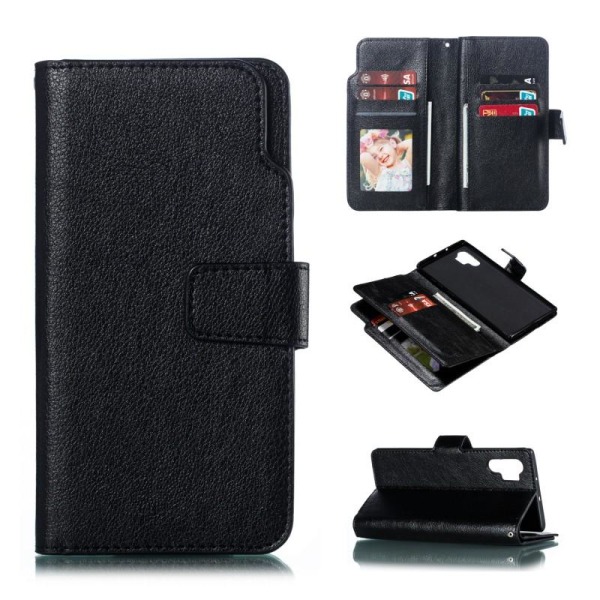 Samsung Note 10 Plus praktisk lommebokveske med 12-Pocket Array Black