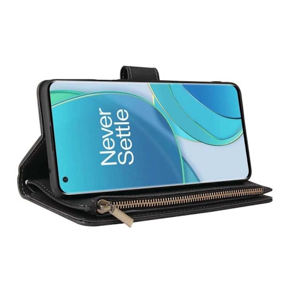 OnePlus 9 multifunktionelt pung etui Lynlås 8-rum