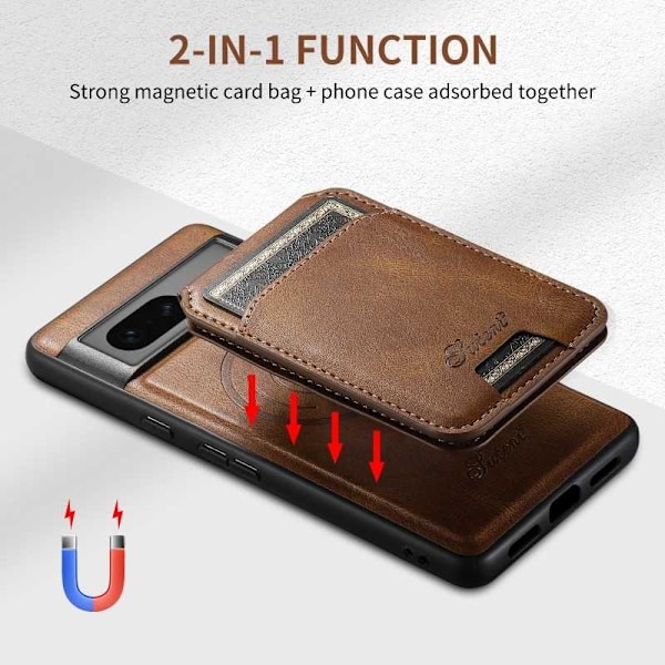 Suteni™ 2in1 Magsafe etui med kortholder Google Pixel 8 - Svart