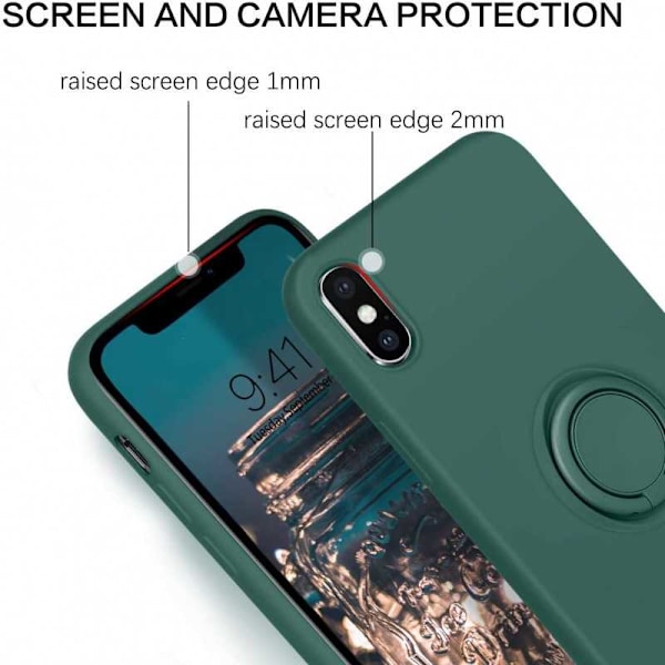 iPhone XS Max Stöttåligt Skal med Ringhållare CamShield Grön