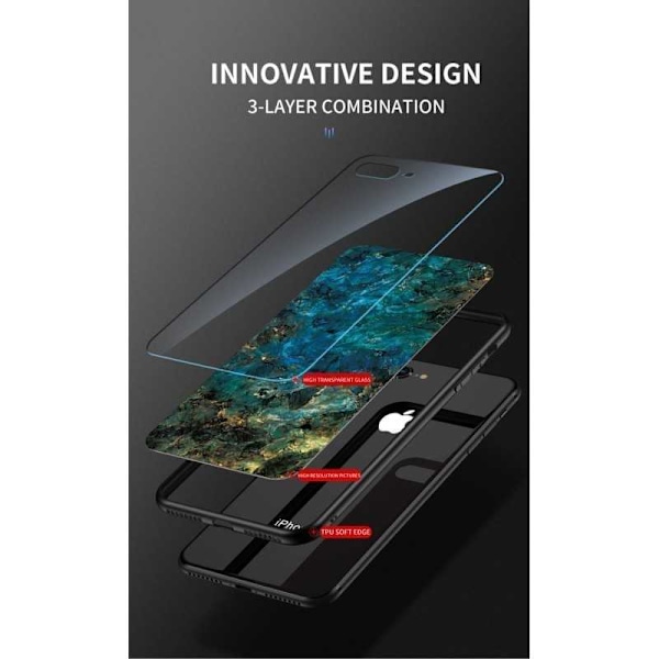 Samsung A23 5G Marmorskal 9H Härdat Glas Baksida Glassback V2 MultiColor Svart/Vit