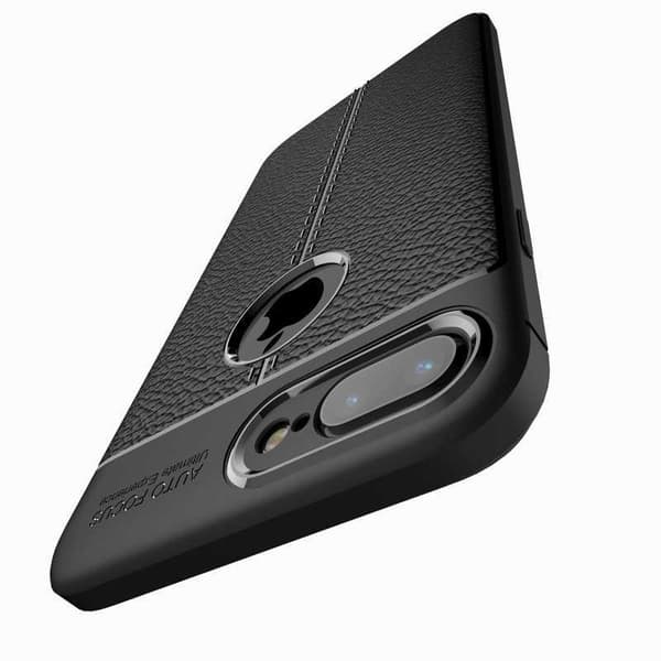iPhone 7 Plus Stöttåligt & Stötdämpande Skal LeatherBack Svart