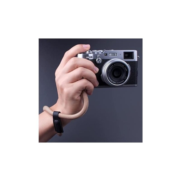 Kraftig håndlaget håndleddsstropp for digitalkamera Rosenguld