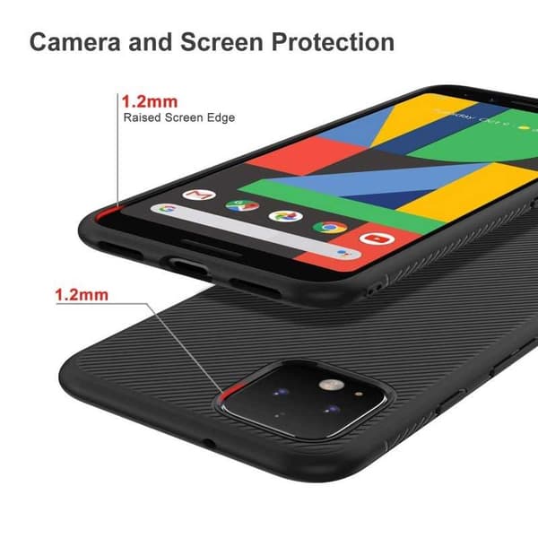 Google Pixel 4 XL Erittäin ohut iskunkestävä FullCarbon V3 Black