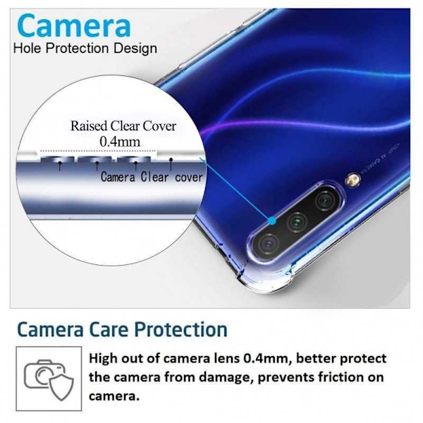 Xiaomi Mi A3 stødabsorberende silikoneskal Shockr Transparent