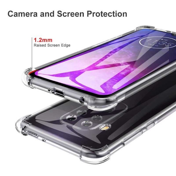 Motorola One Zoom Stødabsorberende Silikone Shell Shockr Transparent