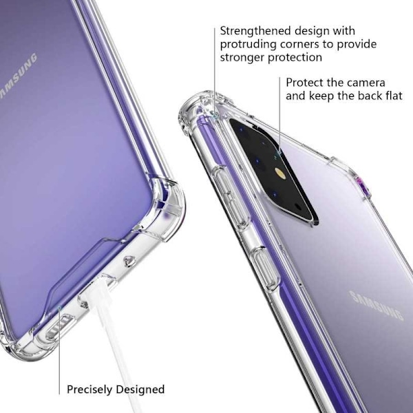 Samsung S20 Plus Stöttåligt Skal med Förstärkta Hörn Transparent