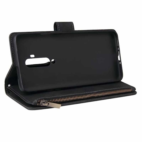 OnePlus 7T Pro multifunktionelt pung etui Lynlås 8-rum Black