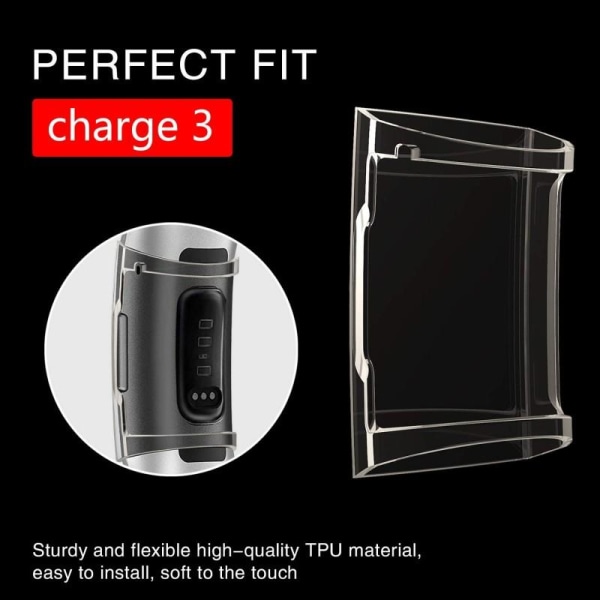2-PACK Heltäckande Ultratunn TPU Skal Fitbit Charge 4 Liquid Transparent