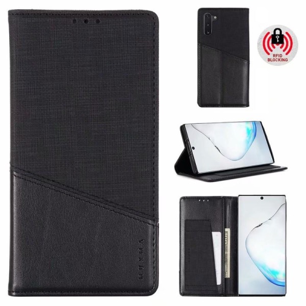 Samsung Note 10 Elegant etui i PU-læder med RFID-blok Black