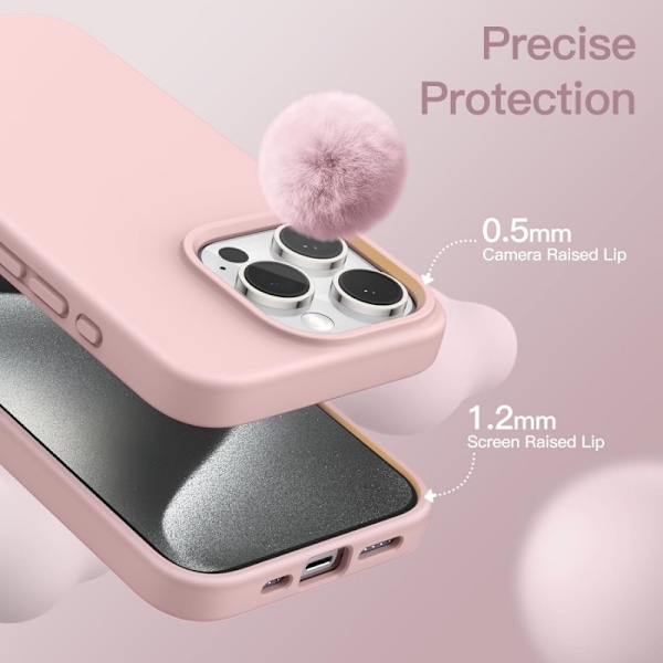 Gummibelagt stødsikker etui iPhone 15 Pro Max - Pink