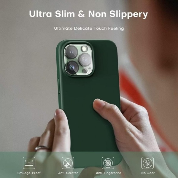 Gummibelagt stødsikker etui iPhone 13 Pro Max- Grøn